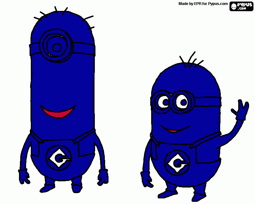 blue minions coloring page