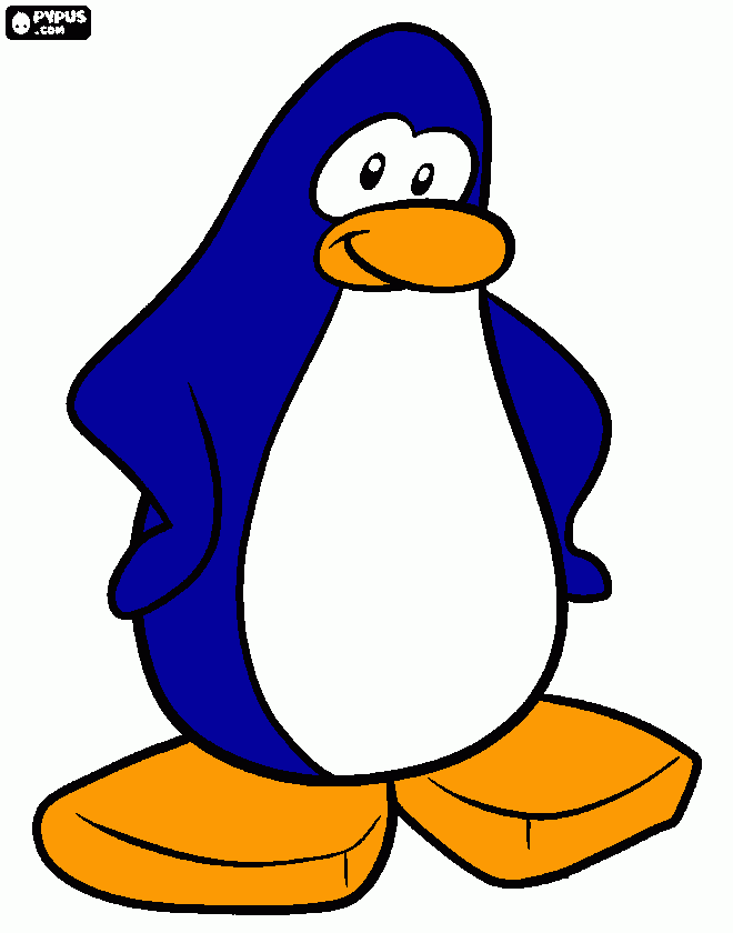 blue penguin coloring page