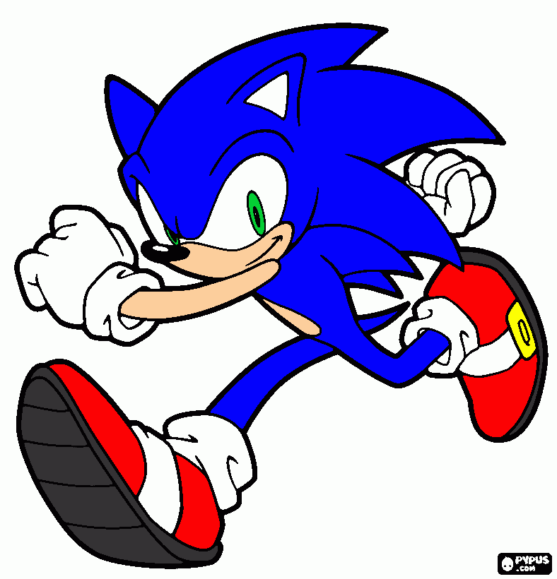 Blue sonic coloring page