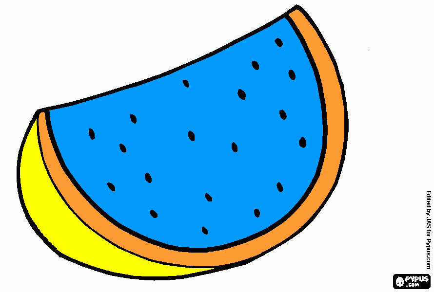 blue watermelon coloring page