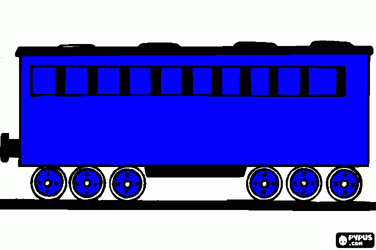 Blå tågvagn coloring page