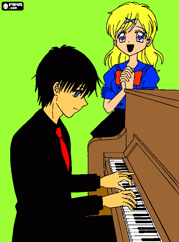boy and girl manga coloring page