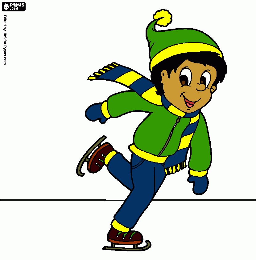 boy skater coloring page