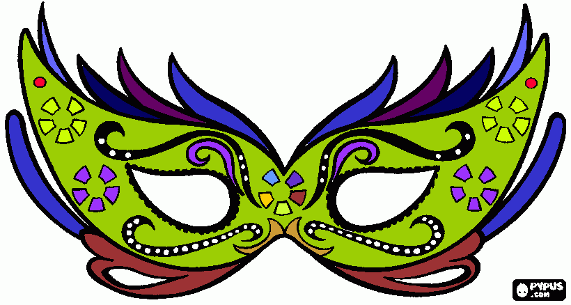 Brazilian Carnival mask coloring page