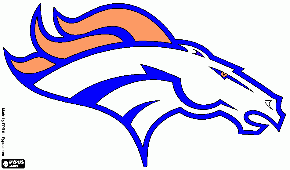 Broncos! coloring page