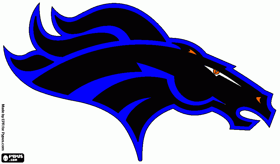 Broncos <3 coloring page