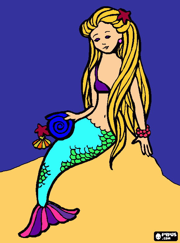 Bronwen's mermaid coloring page