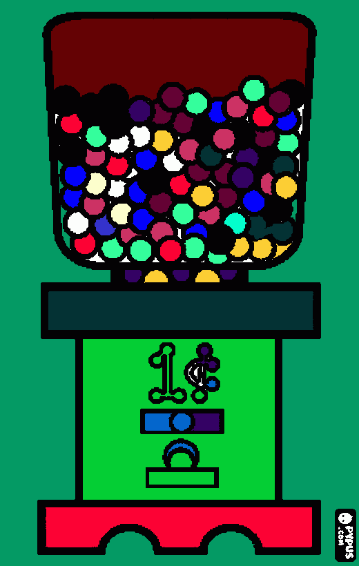 Bubble gum machine coloring page