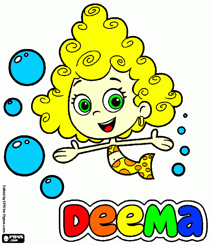 Bubble guppies deema coloring page
