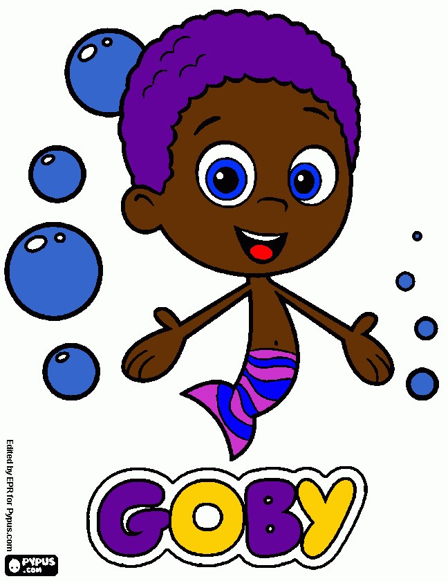 Bubble guppies goby coloring page