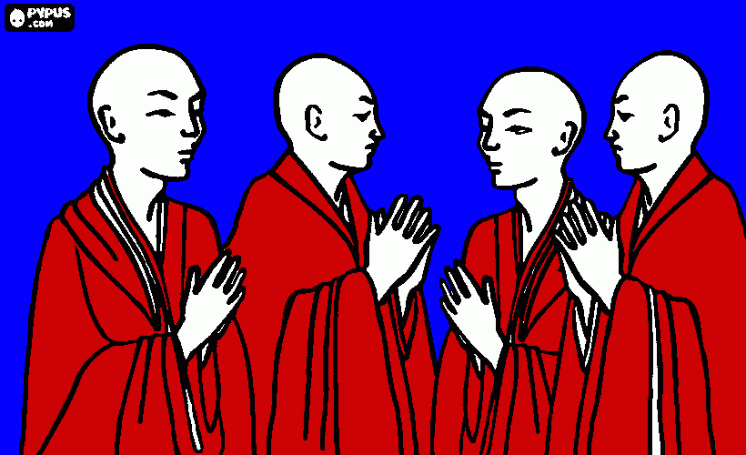Buddhist monk coloring page