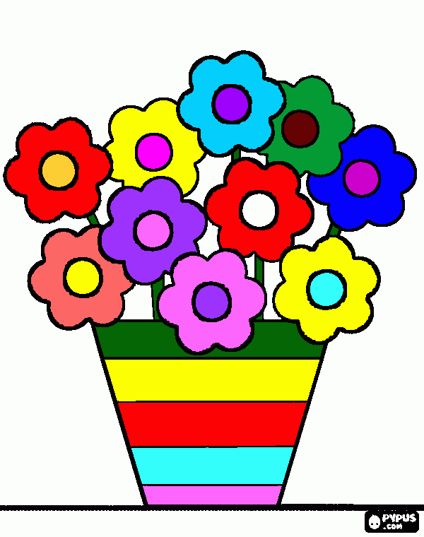 bunch of flowers coloring page