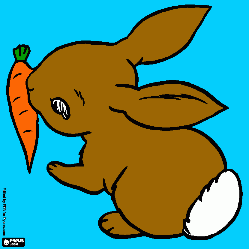 Bunny and Carrot coloring page