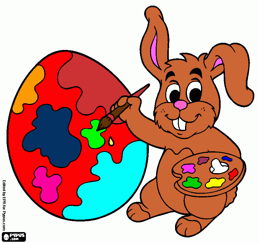 Bunny egg coloring page
