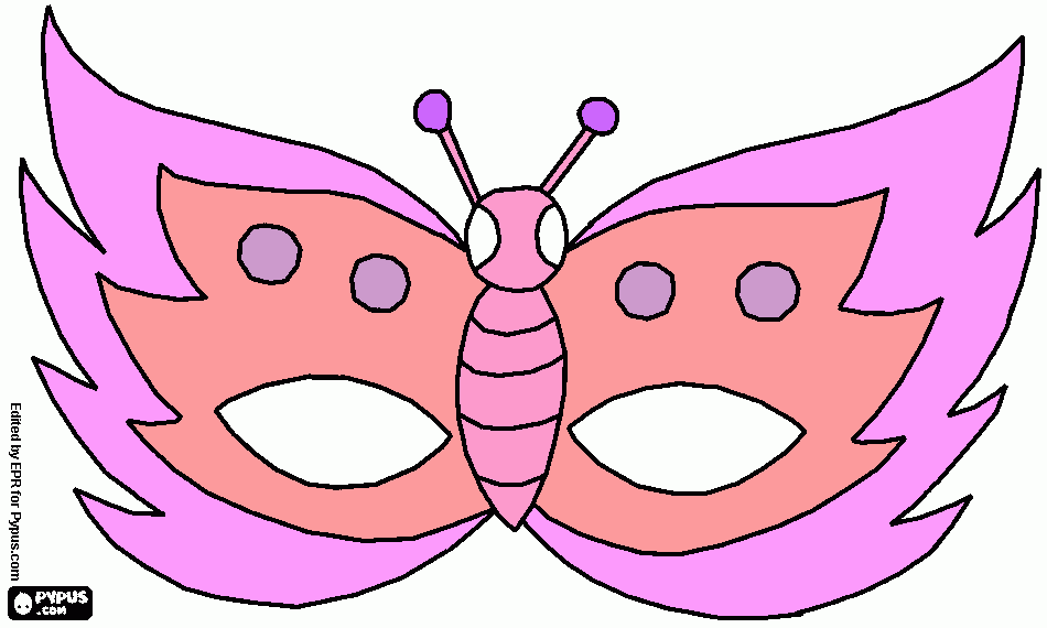 butterfly drawing mask coloring page