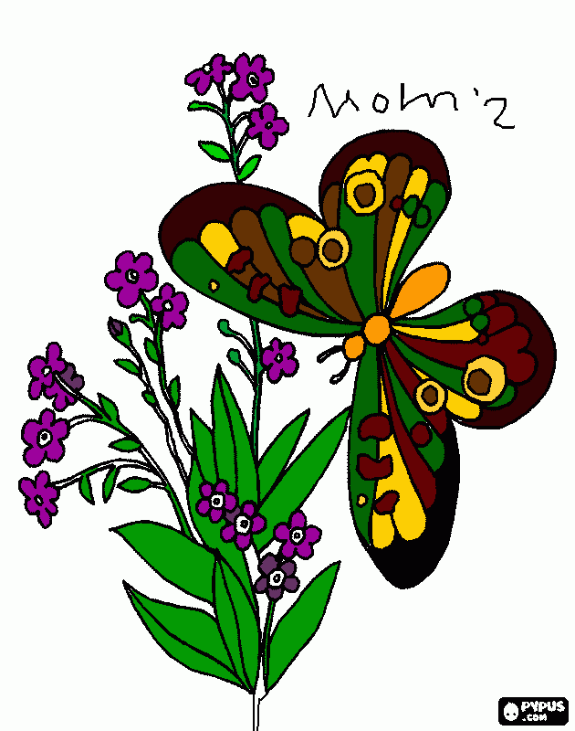 Butterfly for Mom coloring page