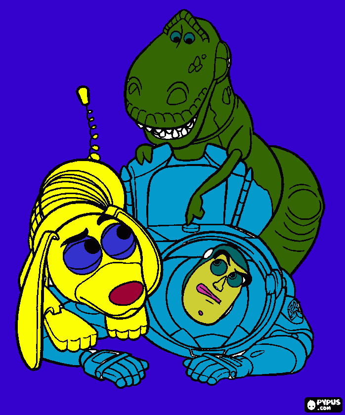 buzz stlinky and rex coloring page