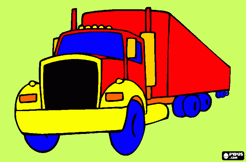 caminhão a serviço coloring page