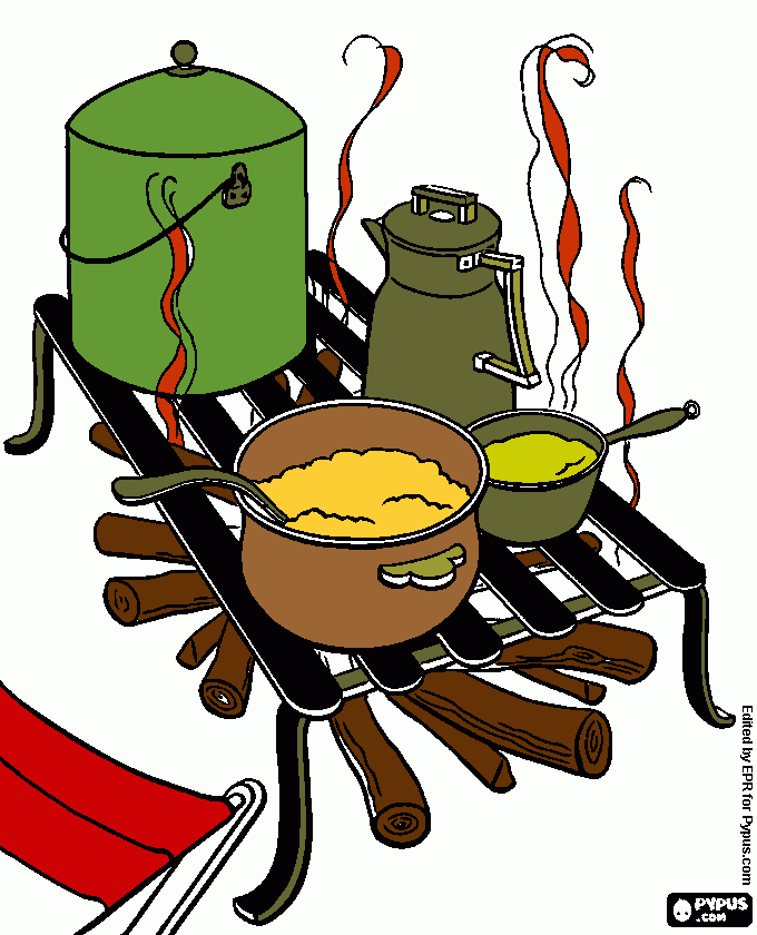 campfires coloring page