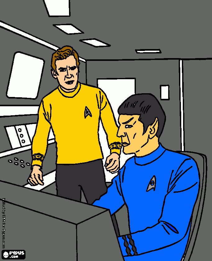 Captain Kirk and Mr. Spach coloring page