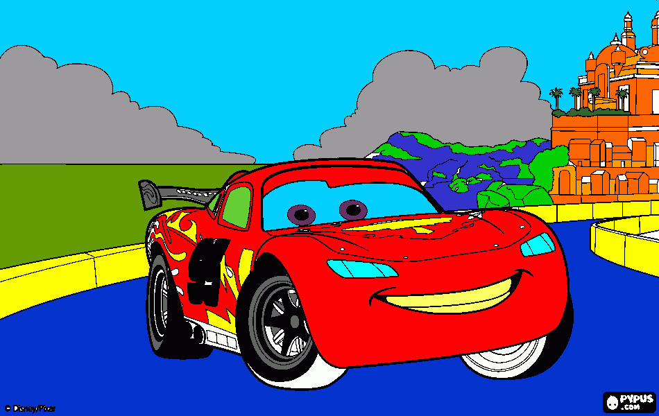 car racing coloring page