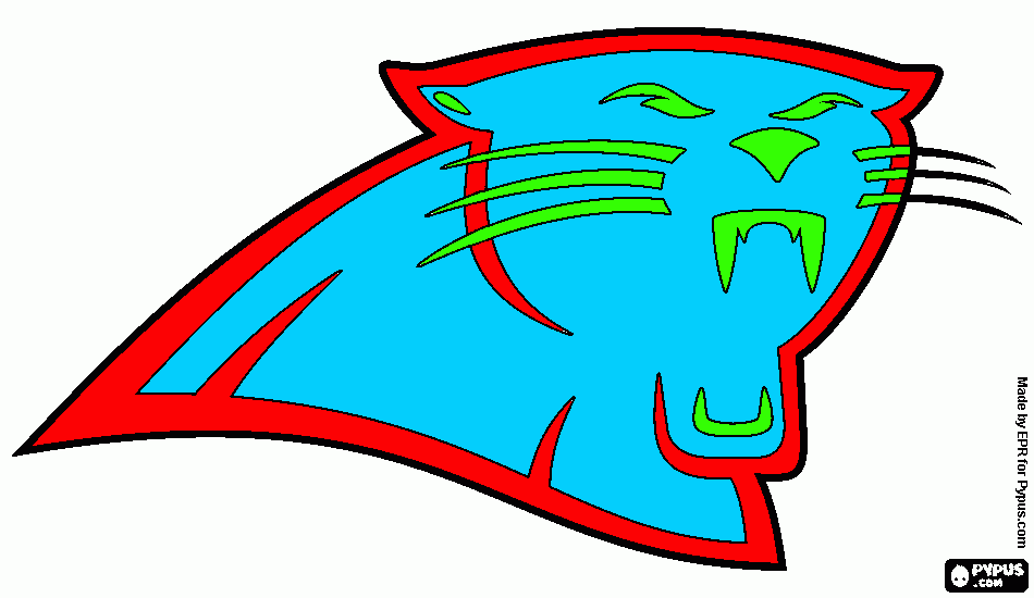 Carolina Panthers logo, american football team coloring page