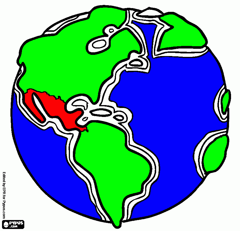 Central America on our planet  coloring page