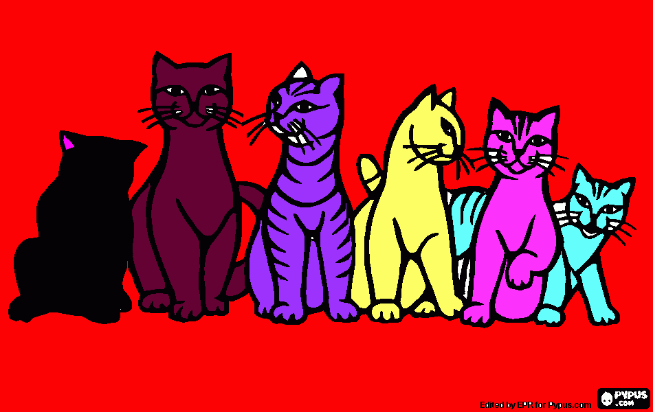 chats coloring page