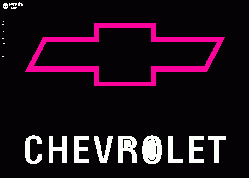 Chevy pink and Black coloring page