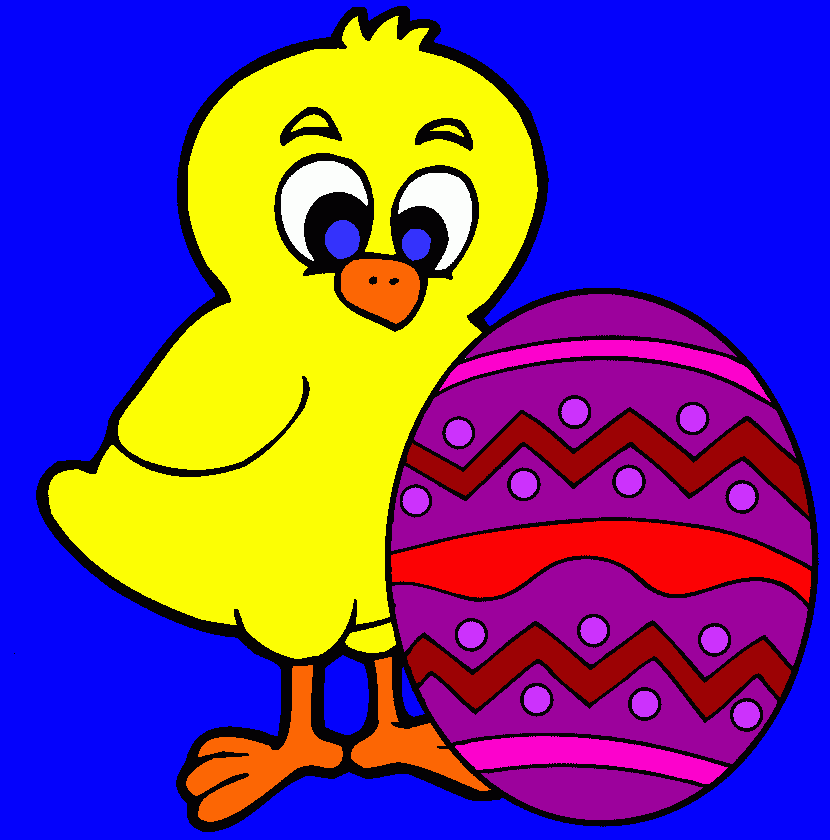 chick and easter egg coloring page