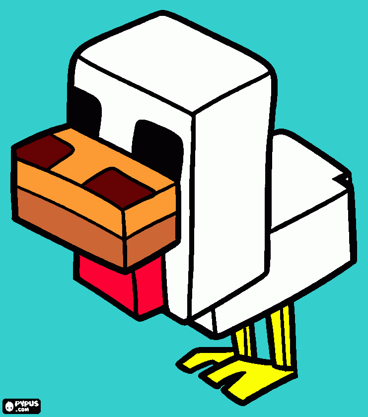Chicken from minecraft coloring page
