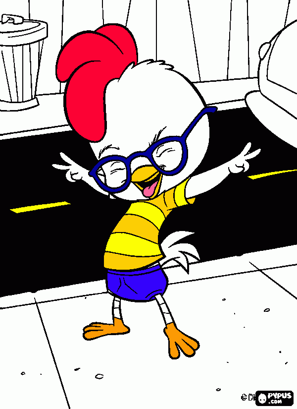 chicken little fro mself coloring page