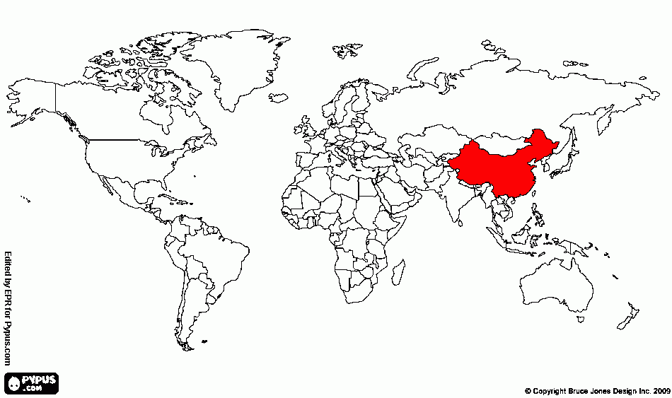 China World Map coloring page