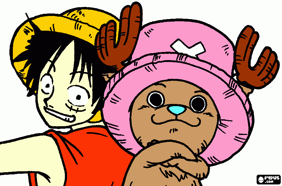 Chopper and Luffy coloring page