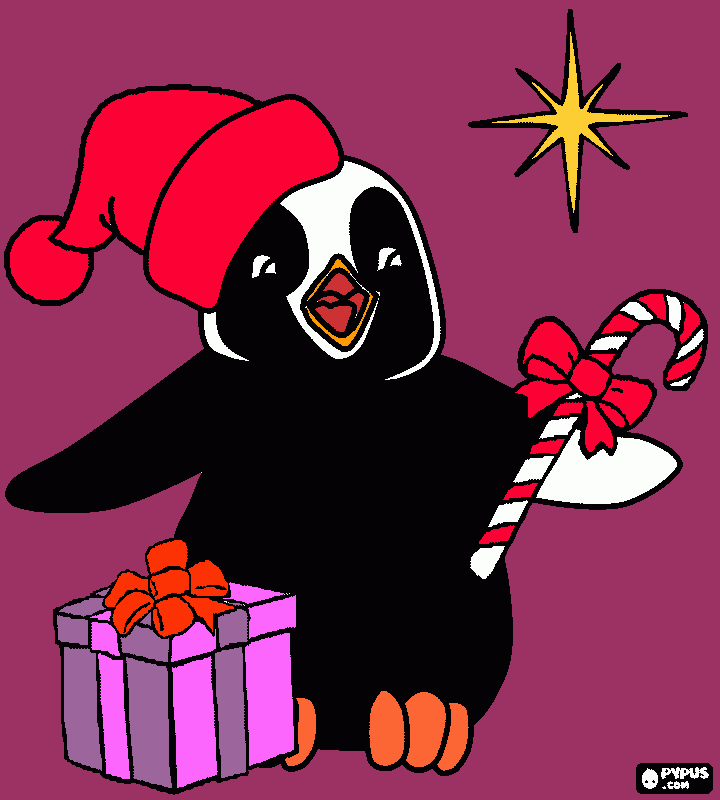 Christmas Penguin coloring page