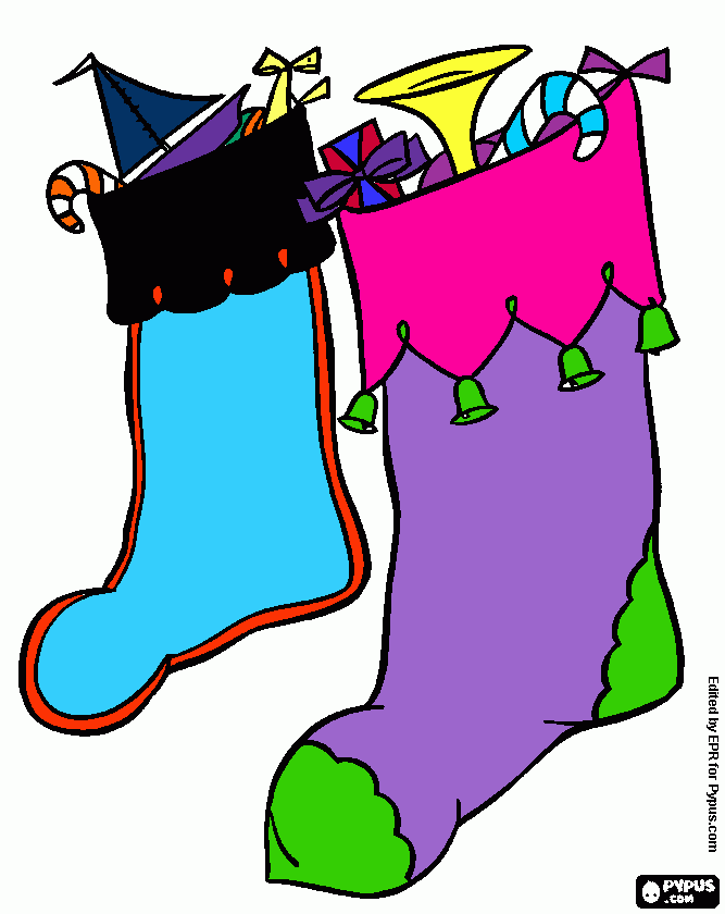Christmas Socks coloring page