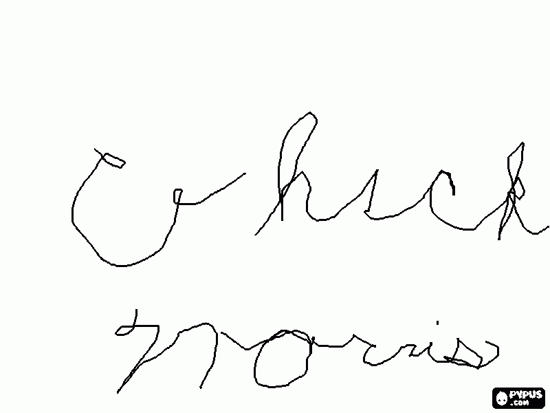 chuck norris's autograph coloring page