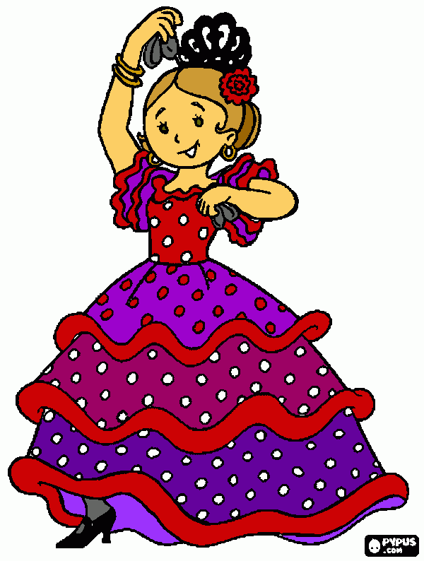 Clara the Flamenco Dancer coloring page