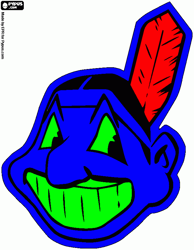 Cleveland Indians logo coloring page