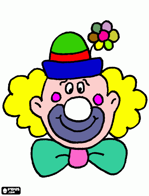 clown drawing coloring page