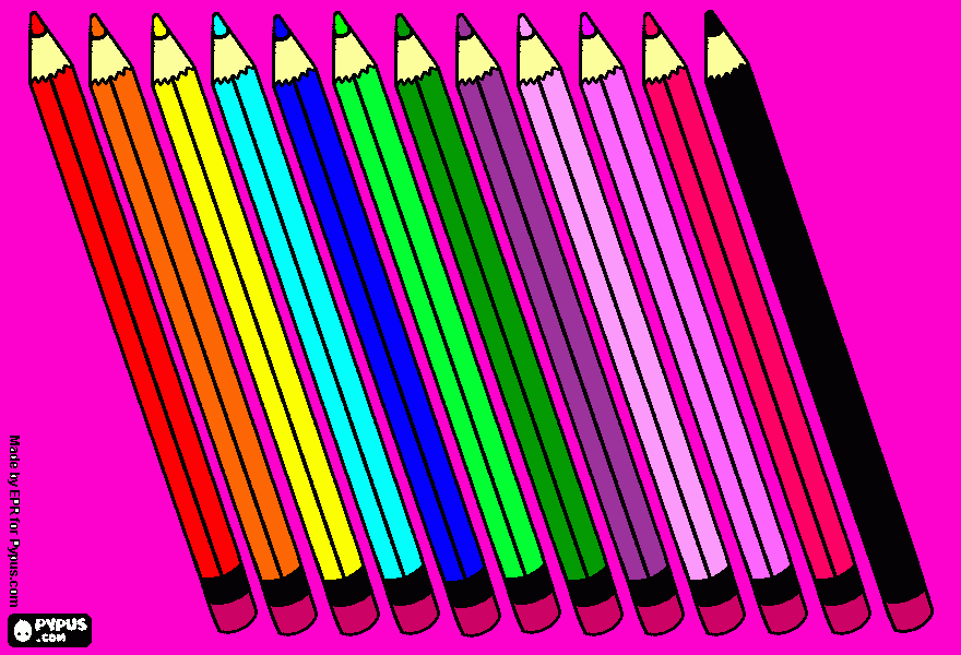 colored pencils coloring page