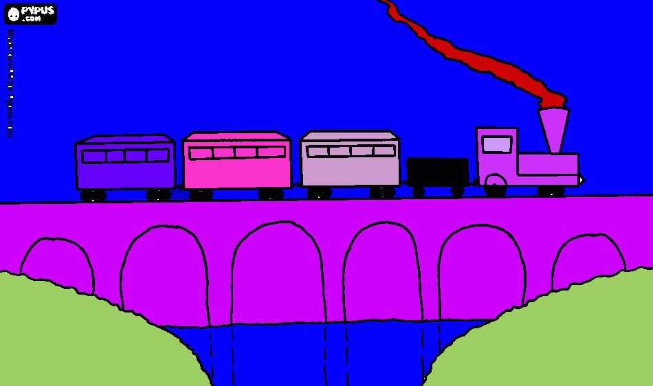 colorful train coloring page