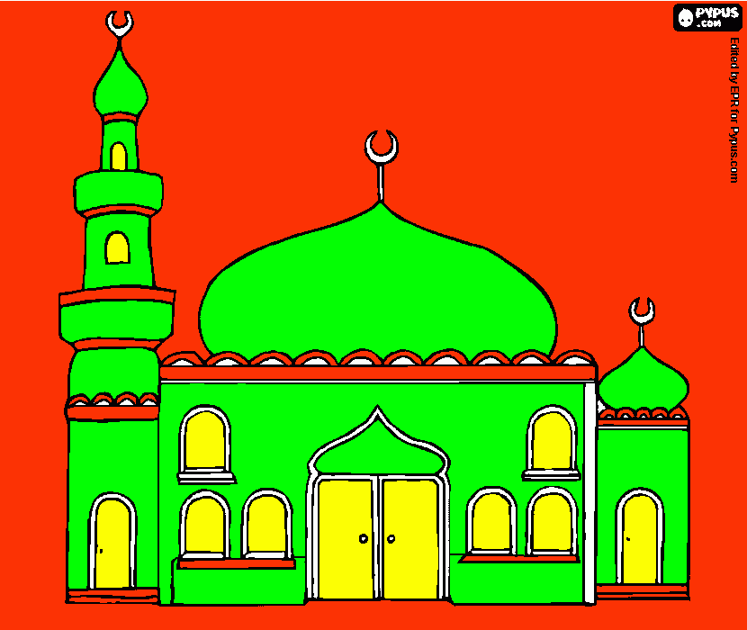 Coloring mosque coloring page