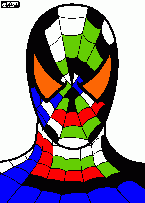 Colourful Spiderman coloring page
