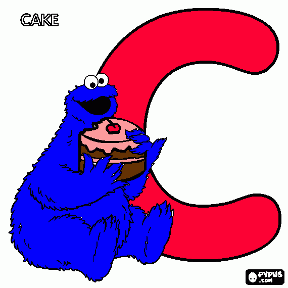 Cookie Monster C coloring page
