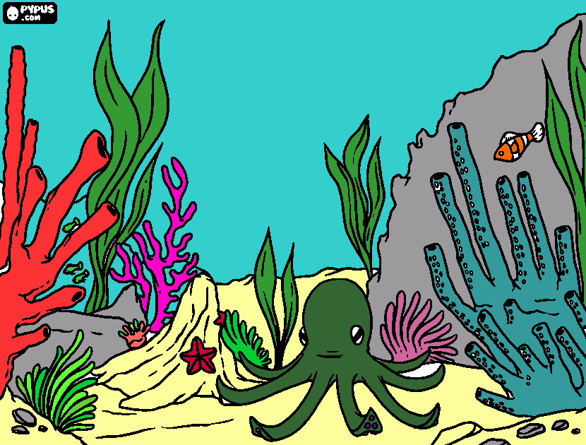 coral reef coloring page