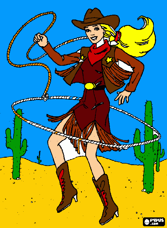 cowgirl coloring page