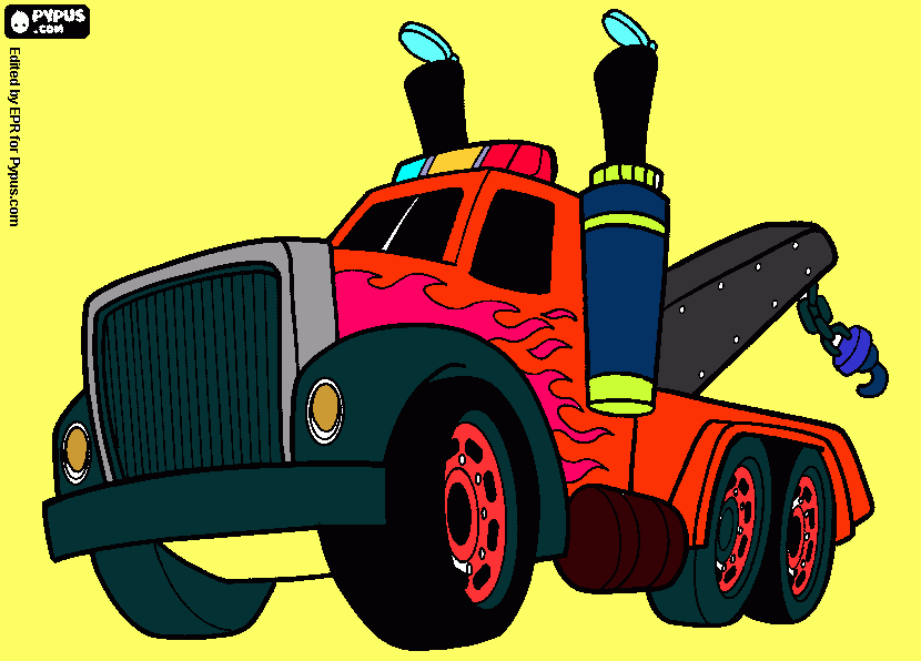 crane truck coloring page