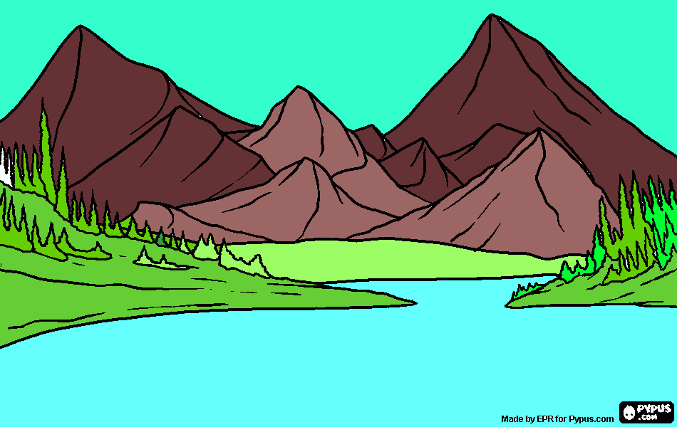 crater lake coloring page