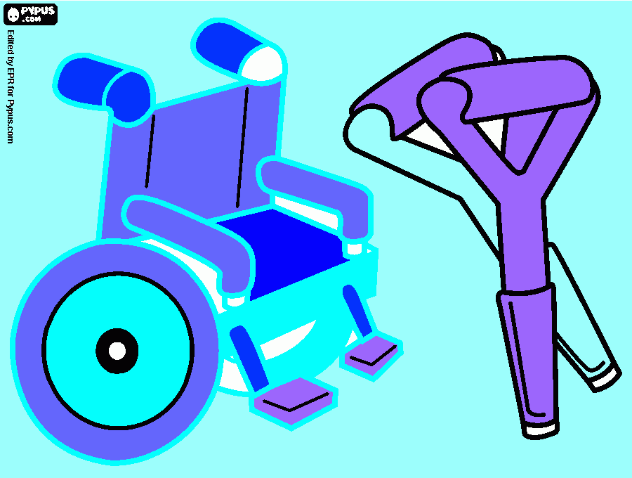 crutches and wheelchair for you  coloring page
